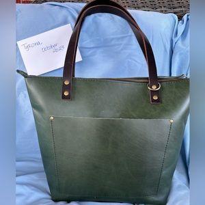 Portland Leather jade medium tote